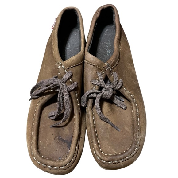 Clarks Wallabee Shoes Womens 6 M Padmora Oxford Moccasins 60499 Brown Leather - Picture 5 of 8